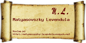 Matyasovszky Levendula névjegykártya